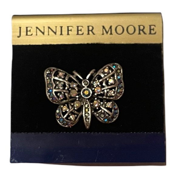 Beautiful Iridescent Crystal Butterfly Brooch Pin - Picture 1 of 5